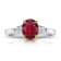 Oval Red Ruby and Diamond Platinum Ring 2.05ctw