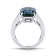 Emerald Cut Green Sapphire and Diamond Platinum Ring