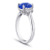 Rectangular Octagonal Blue Sapphire and Diamond Platinum Ring 3.64ctw