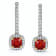 1.09 Carat Ruby and Diamond Halo Drop Earrings