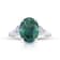 5.80ctw Oval Green Sapphire and Diamond Platinum Ring