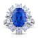 11.53ctw Oval Blue Sapphire and Diamond Platinum Ring