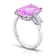 6.32 Cushion Cut Light Pink Sapphire and Diamond Platinum Ring
