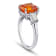 6.90ctw Square Emerald Cut Orange Sapphire and Diamond Platinum Ring