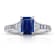 2.20ctw Emerald Cut Blue Sapphire and Diamond Platinum Ring