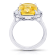 9.90ctw Radiant Yellow Sapphire and Diamond Platinum Ring