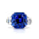 12.61 carat Square Emerald Cut Blue Sapphire and Platinum Diamond Ring