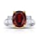 Square Cushion Red Spinel and Diamond Platinum Ring 6.00ctw