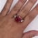 Oval Red Spinel and Diamond Platinum 3-Stone Ring 16.16ctw