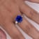 6.71ctw Square Blue Sapphire and Diamond Platinum Ring