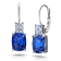 6.8 Blue Cushion Sapphire and Diamond Drop Earrings