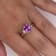 2.56ctw Cushion Cut Pink Sapphire and Diamond Platinum Ring