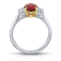 Oval Red Ruby and Diamond Platinum Ring 2.32ctw