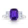 Platinum 3.72 Carat Cushion Purple Sapphire and Diamond Ring