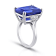 Rectangular Octagonal Blue Tanzanite and Diamond Platinum Ring 21.13ctw