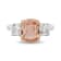 Cushion Padparadscha Sapphire and Diamond Platinum Ring 4.70ctw