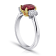Oval Red Ruby and Diamond Platinum Ring 2.32ctw