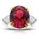 Oval Red Spinel and Diamond Platinum 3-Stone Ring 16.16ctw