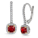 1.09 Carat Ruby and Diamond Halo Drop Earrings