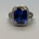 11.53ctw Cushion Blue Sapphire and Diamond Platinum Ring