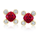 .90 Carat Cushion Red Ruby and Diamond Earrings