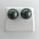 Exceptional 14.7mm AAA Round Midnight Blue Natural Color Tahitian
Cultured Pearl Stud Earrings