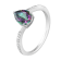 Bypass Ring in 925 Sterling Silver 0.17Ct Simulated Diamond and Natural
Mystic Topaz Gemstone