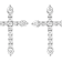 0.39Ct Round White Diamond Cross Stud Earring in 14KT White Gold