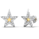 0.10ctw Round White Diamond Star Stud Earrings in 14KT White Gold.