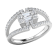0.44ctw Round and Baguette White Diamond Cluster Split Shank Ring in
14KT Solid White Gold