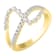 0.50ctw Round White Diamond Open Design Bypass Ring in 14KT Yellow Gold