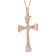 Diamond 0.25Ctw 10k Rose Gold Cross Pendant With Chain