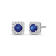 Diamond 0.25Ctw and Blue sapphire Sterling Silver Earring