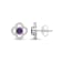 Diamond 0.20Ctw and Amethyst Sterling Silver Earring