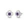 Diamond 0.20Ctw and Amethyst Sterling Silver Earring