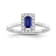 Sterling Silver Diamond 0.12Ctw and Sapphire Ring