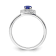 Sterling Silver Diamond 0.16Ctw and Sapphire Ring