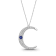 Blue sapphire and Diamond 0.25ctw Sterling Silver Pendant With Chain