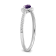 Sterling Silver Diamond and Amethyst Ring 0.16ctw