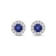Diamond 0.25Ctw and Blue sapphire Sterling Silver Earring