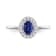 Sterling Silver Diamond 0.16Ctw and Sapphire Ring