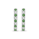 Diamond 0.10Ctw and Emerald Sterling Silver Earring