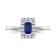 Sterling Silver Diamond 0.12Ctw and Sapphire Ring