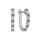 Diamond 0.10Ctw and Emerald Sterling Silver Earring