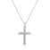 Diamond 0.12Ctw Sterling Silver Cross Pendant With Chain