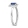 Sterling Silver Diamond 0.12Ctw and Sapphire Ring