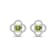 Diamond 0.25Ctw and Peridot Sterling Silver Earring