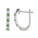 Diamond 0.10Ctw and Emerald Sterling Silver Earring