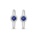Diamond 0.20Ctw and  Blue sapphire Sterling Silver Earring