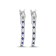 Diamond 0.10Ctw and  Blue sapphire Sterling Silver Earring